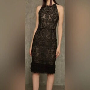 Bronx & Banco Donatella Noir Lace Midi Dress Black Size Extra Small